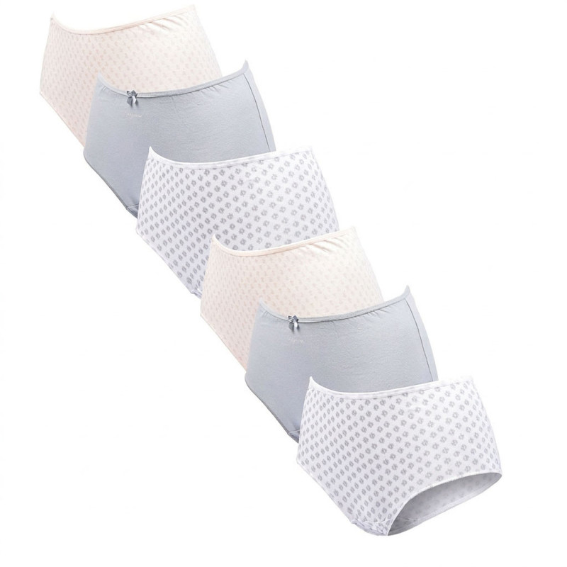 Pack de Culottes Femme Taille Haute Coton – Lot de 6 Culottes Confortables et Enveloppantes – Sous Vetement Femme Doux Respirant