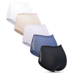 Lot de 5 Culottes Femme Coton avec Dentelle – Confort Quotidien et Finition Feminine – Coupe Enveloppante et Douce