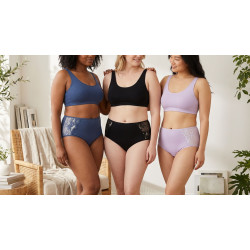 Lot de 5 Culottes Femme Coton avec Dentelle – Confort Quotidien et Finition Feminine – Coupe Enveloppante et Douce