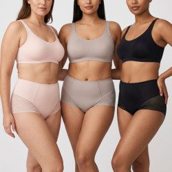 Lot de 6 Culottes Femme Taille Haute et Standard Polyamide Elastane Effet Gainant Invisible Sous Vetements Dentelle