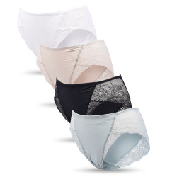 OZABI Pack de Culottes Femme Gainantes Dentelle Invisible – Lot de 4