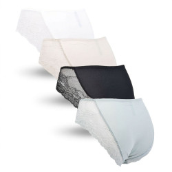 OZABI Pack de Culottes Femme Gainantes Dentelle Invisible – Lot de 4