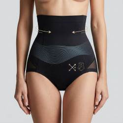 Culotte Gainante Femme Taille Haute Ventre Plat Lot de 2 Noir et Chair Panty Sculptant Silhouette Control