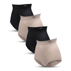 Culotte Gainante Femme Taille Haute Ventre Plat Lot de 4 Noir et Chair Panty Sculptant