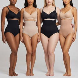 Culotte Gainante Femme Taille Haute Ventre Plat Lot de 4 Noir et Chair Panty Sculptant