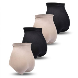 Culotte Gainante Femme Taille Haute Ventre Plat Lot de 4 Noir et Chair Panty Sculptant