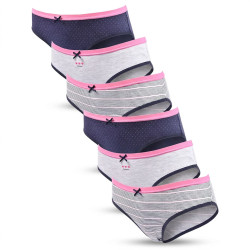 Lot de 6 Culottes Fille Coton Majoritaire 95% – Confort Doux et Extensible – Sous Vetements Enfant