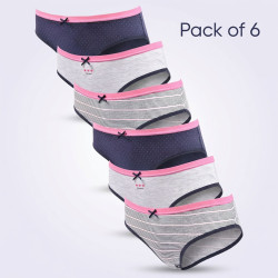 Lot de 6 Culottes Fille Coton Majoritaire 95% – Confort Doux et Extensible – Sous Vetements Enfant