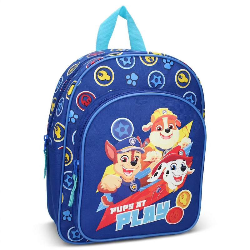 Sac à dos enfant Paw Patrol Pat Patrouille bleu 30 cm maternelle primaire compartiment zip bretelles reglables