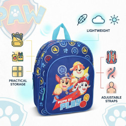 Sac à dos enfant Paw Patrol Pat Patrouille bleu 30 cm maternelle primaire compartiment zip bretelles reglables