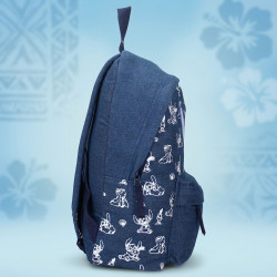 Sac à dos enfant Stitch Disney bleu 37 cm primaire collège 11.4L polyester leger 2 compartiments poche frontale