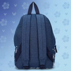 Sac à dos enfant Stitch Disney bleu 37 cm primaire collège 11.4L polyester leger 2 compartiments poche frontale