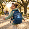 Sac à dos enfant Stitch Disney bleu 37 cm primaire collège 11.4L polyester leger 2 compartiments poche frontale