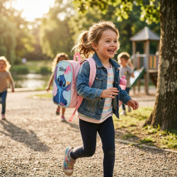 Sac à dos enfant Stitch Cuteness Overload 29 cm – Sac scolaire fille Disney – Polyester léger