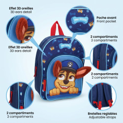 Sac à dos enfant Paw Patrol Likewise 3D 31 cm – Sac école maternelle primaire – 2 compartiments