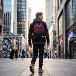 Sac à dos Marvel Deadpool Encore Time enfant ado – Sac scolaire 18,1L polyester noir rouge