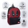 Sac à dos Marvel Deadpool Encore Time enfant ado – Sac scolaire 18,1L polyester noir rouge