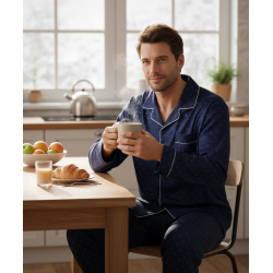 Pyjama Homme Hiver Polaire boutonné