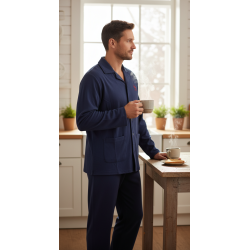 Pyjama Homme Hiver Polaire boutonné