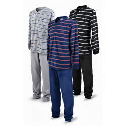 Pyjama Homme Hiver Polaire Doux RAYURE