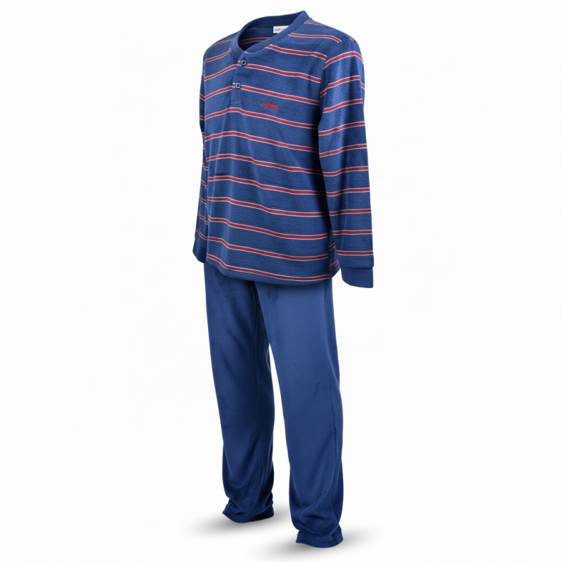 Pyjama Homme Hiver Polaire Doux RAYURE