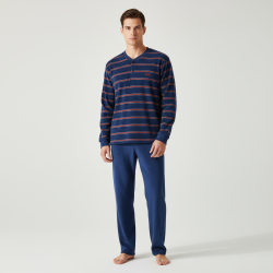 Pyjama Homme Hiver Polaire Doux RAYURE