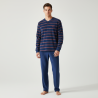 Pyjama Homme Hiver Polaire Doux RAYURE