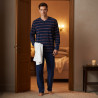 Pyjama Homme Hiver Polaire Doux RAYURE