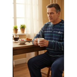 Pyjama Homme Hiver Polaire Doux ADVENTURE