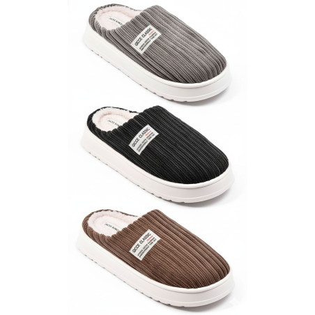 Mules homme velours côtelé