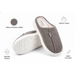 Mules homme velours côtelé