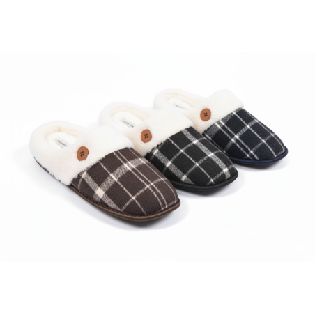 Mules homme Jacquard écossais