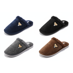 Mules homme velours ondulé