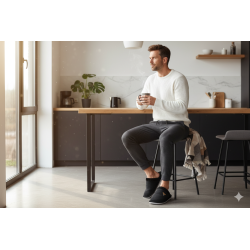 Mules homme velours ondulé