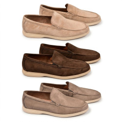 Mocassins Homme Premium Suédine Microfibre Effet Velours Slip-On Confort Semelle Antidérapante Amovible Mémoire de Forme