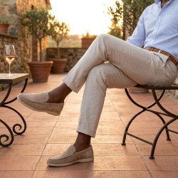 Mocassins Homme Premium Suédine Microfibre Effet Velours Slip-On Confort Semelle Antidérapante Amovible Mémoire de Forme