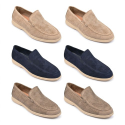 Mocassins Homme Ete Microperfores Slip On Confort Premium - Chaussures Legeres et Respirantes Aspect Suedine -