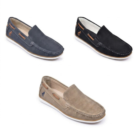 Mocassins Homme Été Respirants Slip-On Micro-Perforés Confort Semelle Antidérapante Légère Chaussures Casual Élégantes Broderie