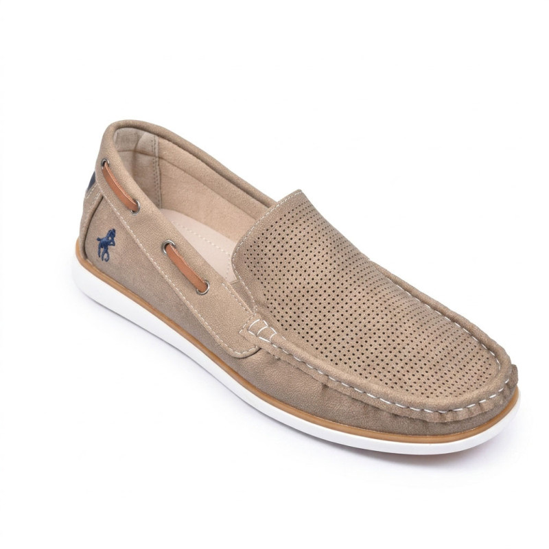 Mocassins Homme Été Respirants Slip-On Micro-Perforés Confort Semelle Antidérapante Légère Chaussures Casual Élégantes Broderie