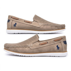 Mocassins Homme Été Respirants Slip-On Micro-Perforés Confort Semelle Antidérapante Légère Chaussures Casual Élégantes Broderie