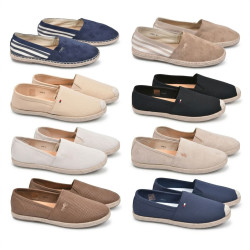 Espadrilles homme elegantes en toile ou aspect suédine semelle corde style jute et caoutchouc slip on ete chic decontracte