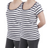T shirts Femme Lot de 2 Marinières Divinity