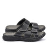 Sandales Homme Confort Double Scratch Semelle Antidérapante Claquettes Été Cuir Synthétique Premium Semelle Intérieure Mousse