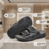 Sandales Homme Confort Double Scratch Semelle Antidérapante Claquettes Été Cuir Synthétique Premium Semelle Intérieure Mousse