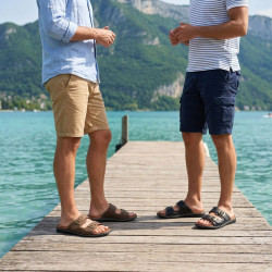 Sandales Homme Boucles Reglables Confort Semelle Memoire Antiderapante Claquettes Ete Dessus Effet Cuir Retourne Semelle Souple