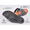 Sandales Homme Confort Sangles Croisées Sans Réglage Semelle Mémoire de Forme Antidérapante Dessus Textile Effet Jean et Cuir