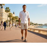 Sandales Homme Confort Sangles Croisées Sans Réglage Semelle Mémoire de Forme Antidérapante Dessus Textile Effet Jean et Cuir