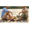 Sandales Homme Confort Sangles Croisées Sans Réglage Semelle Mémoire de Forme Antidérapante Dessus Textile Effet Jean et Cuir