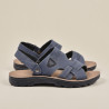 Sandales Homme Confort Semelle Caoutchouc Antiderapante Sangle Arriere Ajustable Scratch Tige Perforee Respirante Effet Cuir
