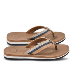Tongs Homme Confort Multi Densite Semelle Epaisse Antiderapante Bride Textile Douce Sandales Eté Plage Piscine Marche Legere